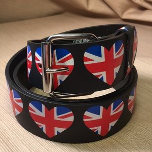 Leather English flag belt Union Jack